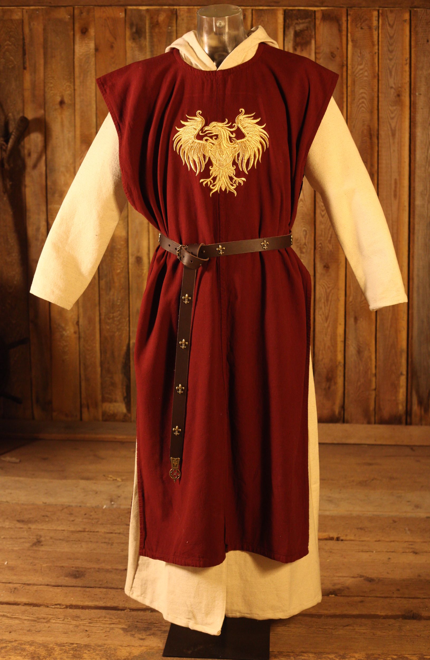 Edler Langgürtel Fleur de Lys, braun, 3cm