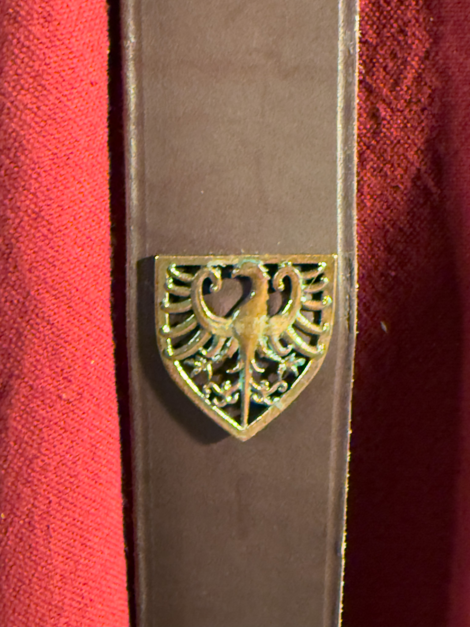 Edler Langgürtel mit Adlerwappen, 4cm, braun