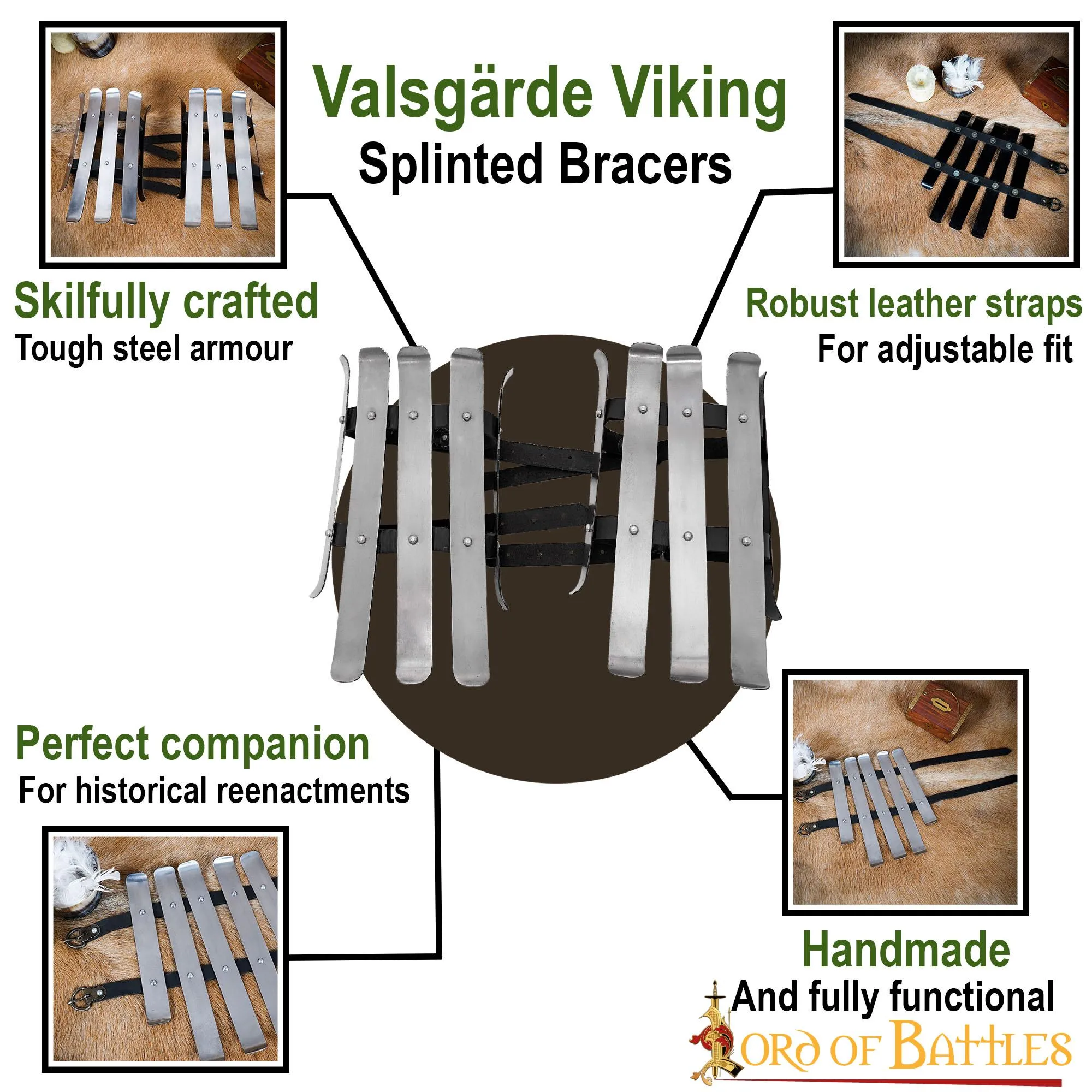 Valsgärde Armschienen aus Stahl, 1,3mm