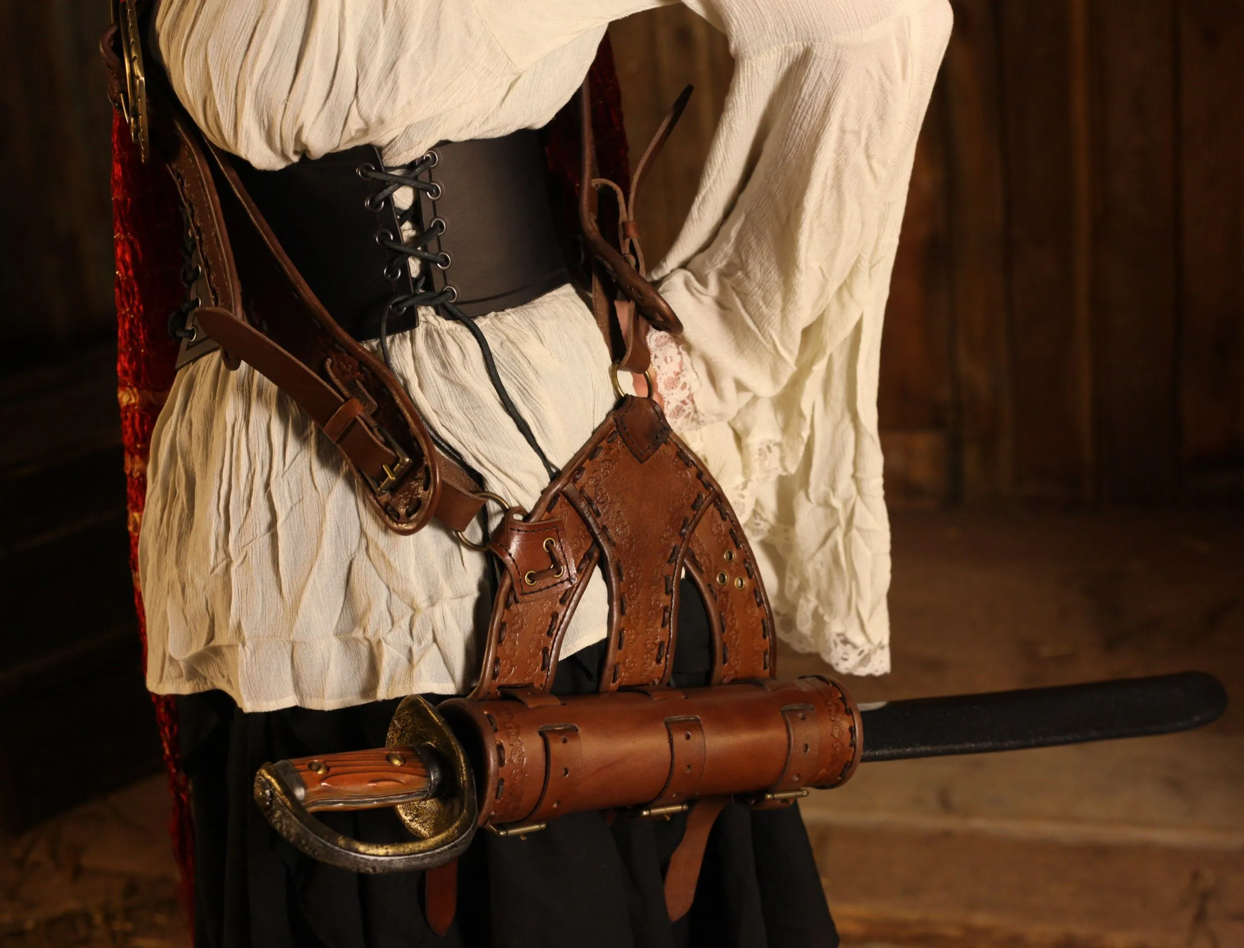 Piraten Schwertgehänge braun