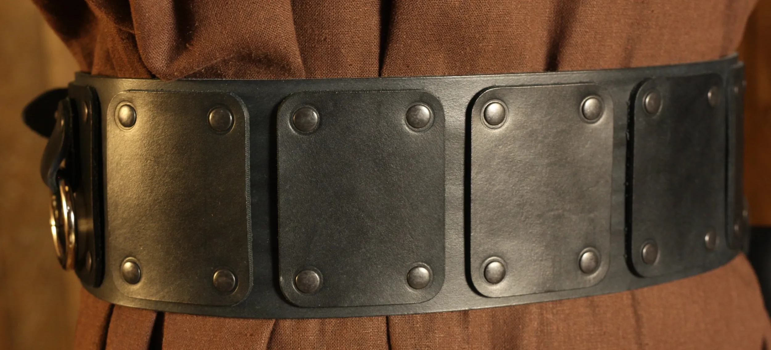 Breitgürtel aus Leder, 10cm, mit Ringen
