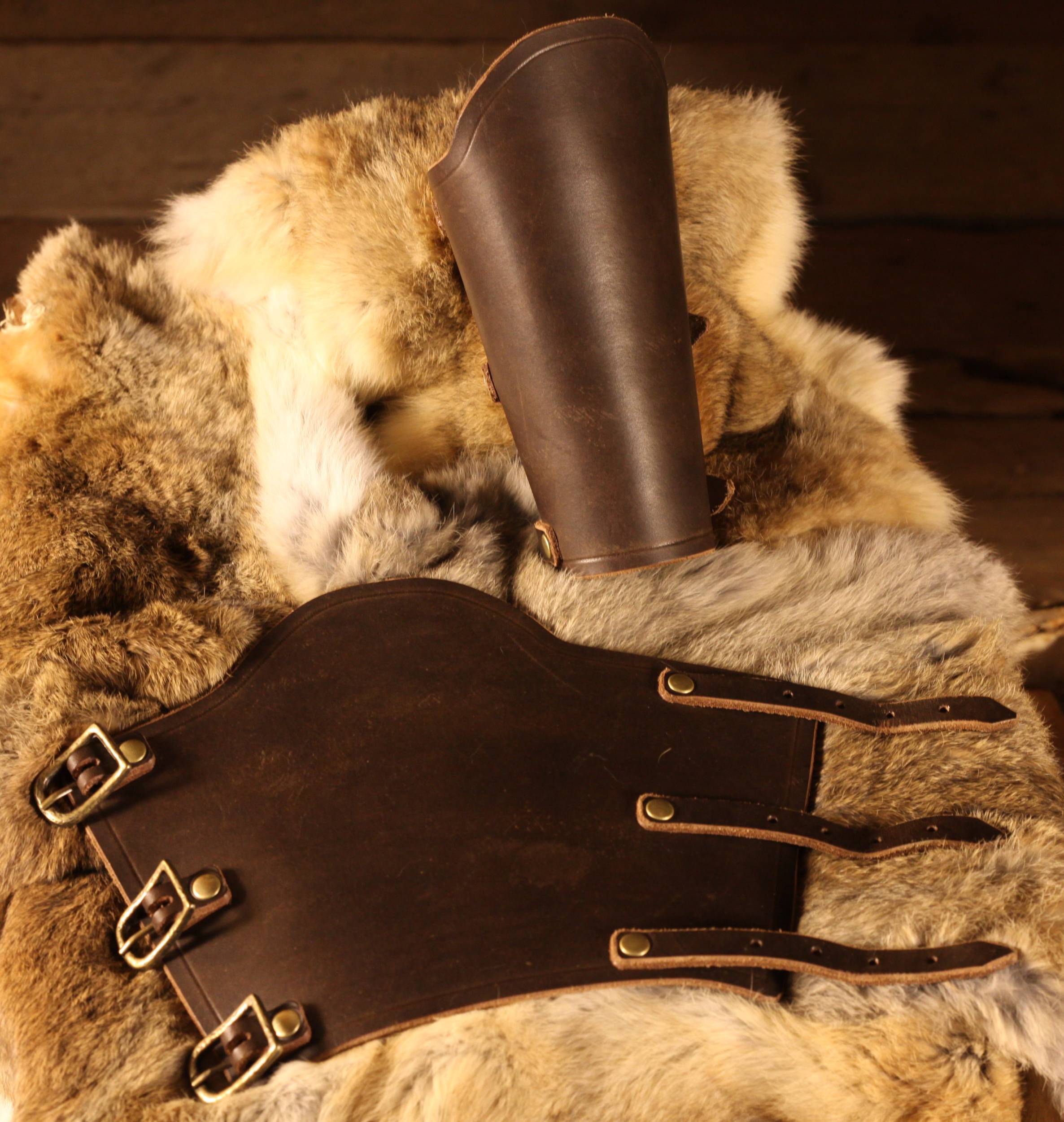 Leder-Armschienen mit Schnallen