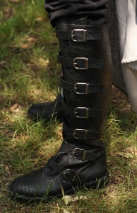 Black Medieval Boots with Buckles
