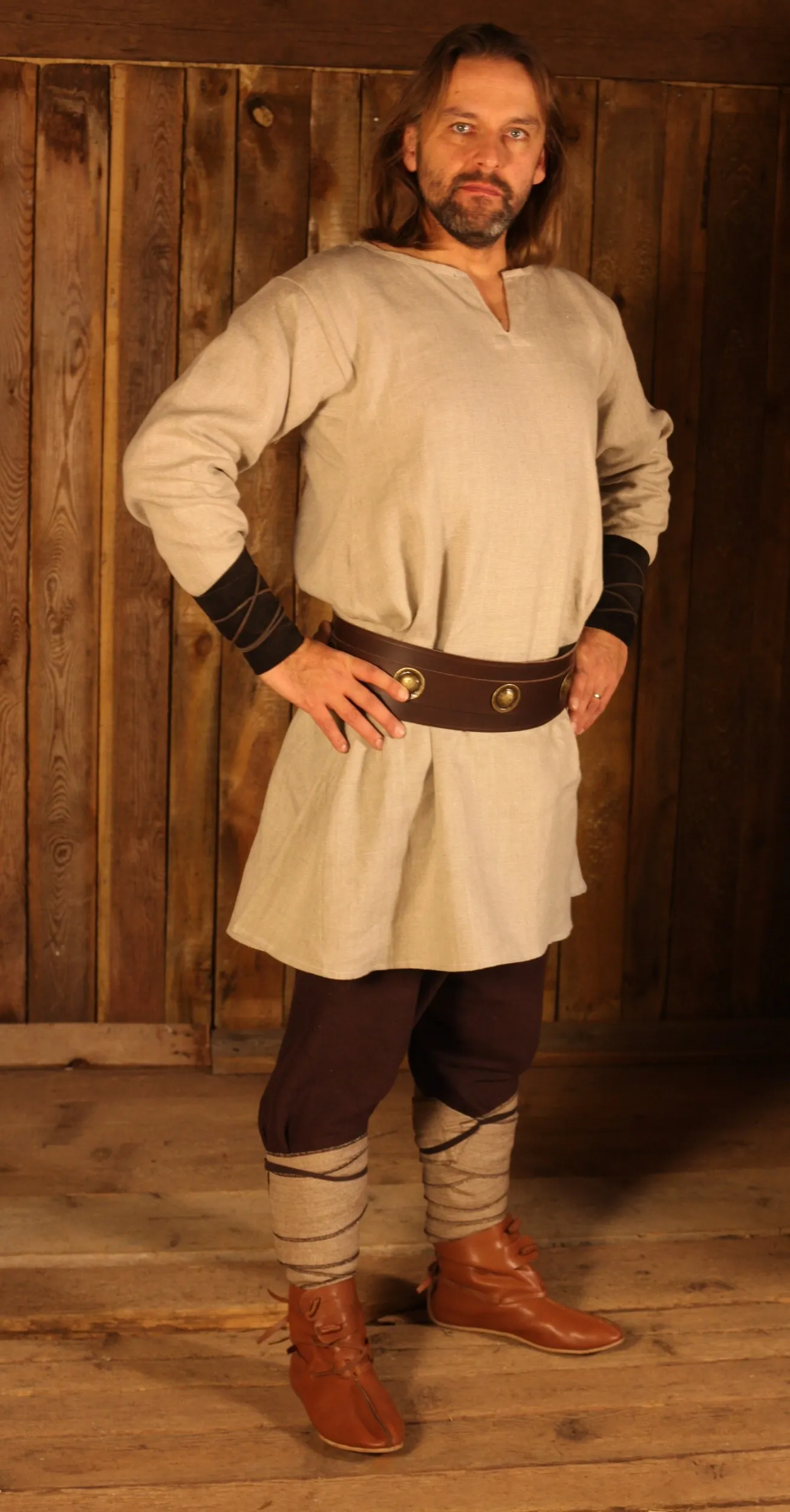 Lederarmwickel aus Veloursleder