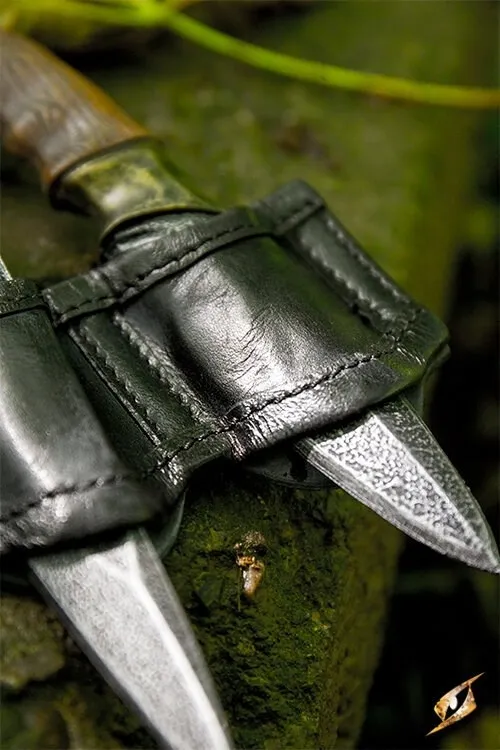 Messerset mit Halterung schwarz