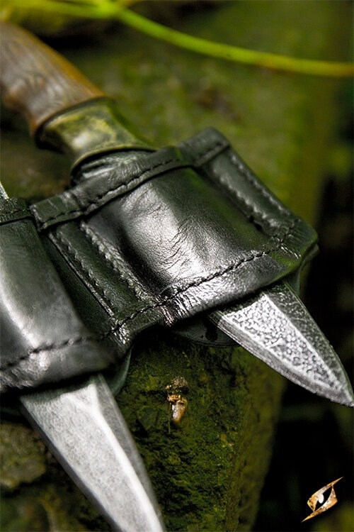 Messerset mit Halterung schwarz