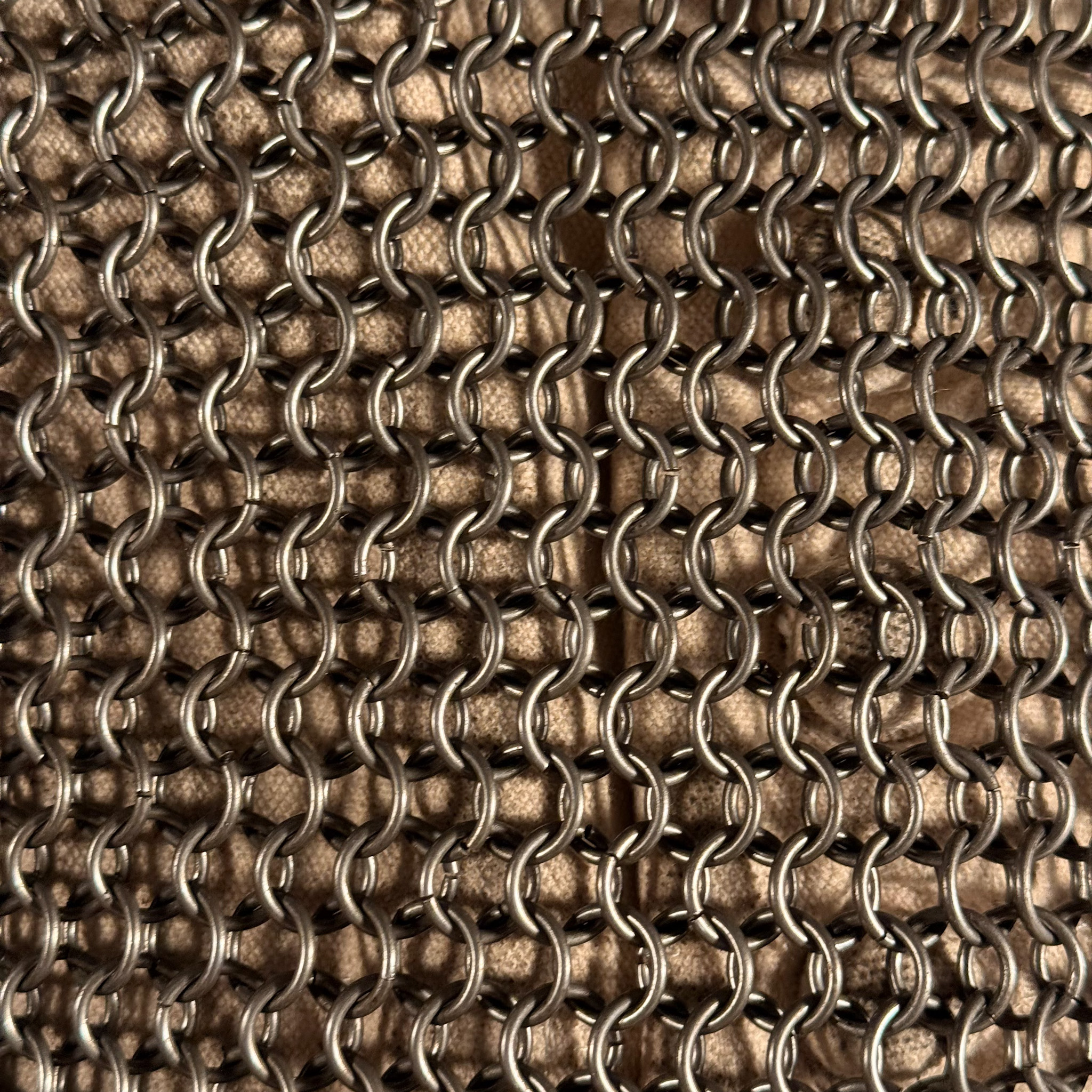 Kettenhemd Hauberk Federstahl, ID 8mm, unbehandelt