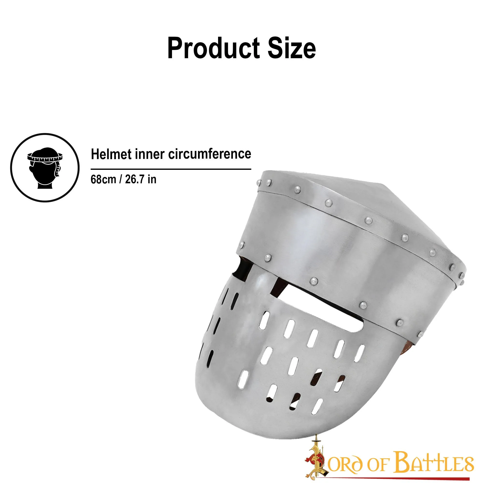 Historischer Kreuzritter Eimer Stahlhelm - 1,6mm