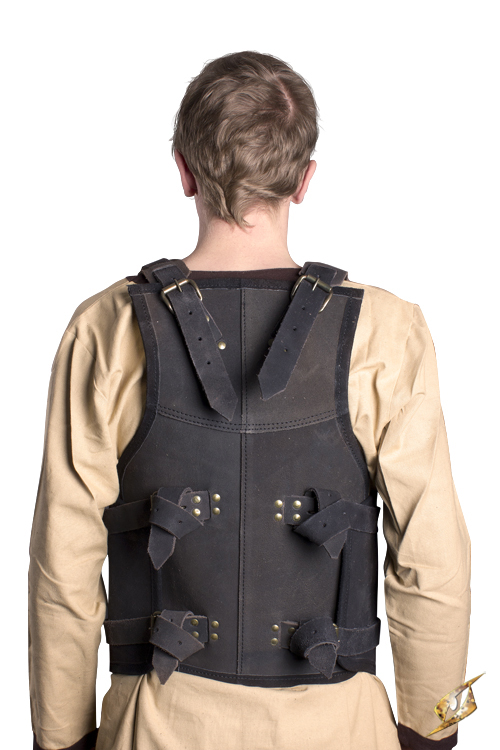 Schwarze Wikingerrüstung aus Leder