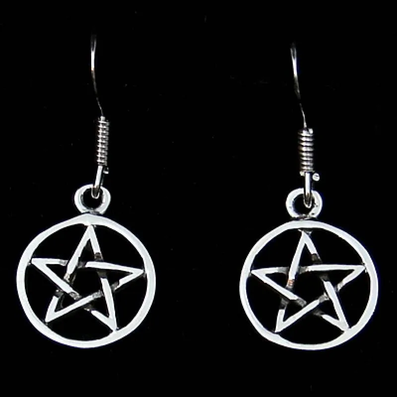 Silber Ohrhänger Pentagramm