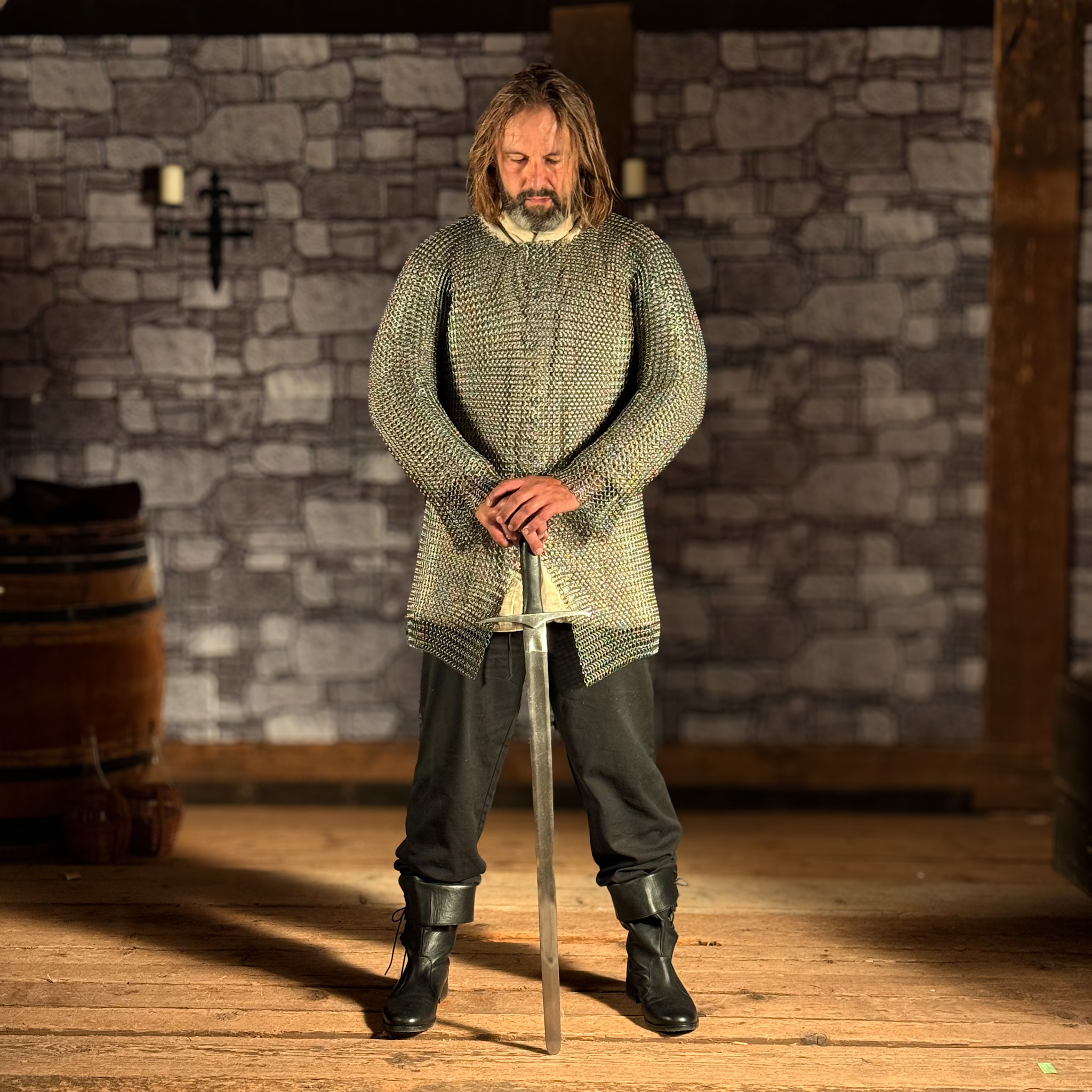 Kettenhemd Hauberk Federstahl, ID 8mm, unbehandelt