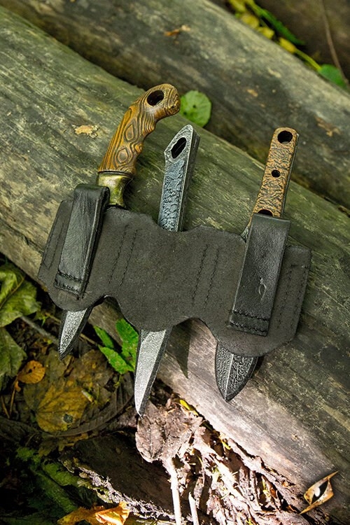 Messerset mit Halterung schwarz