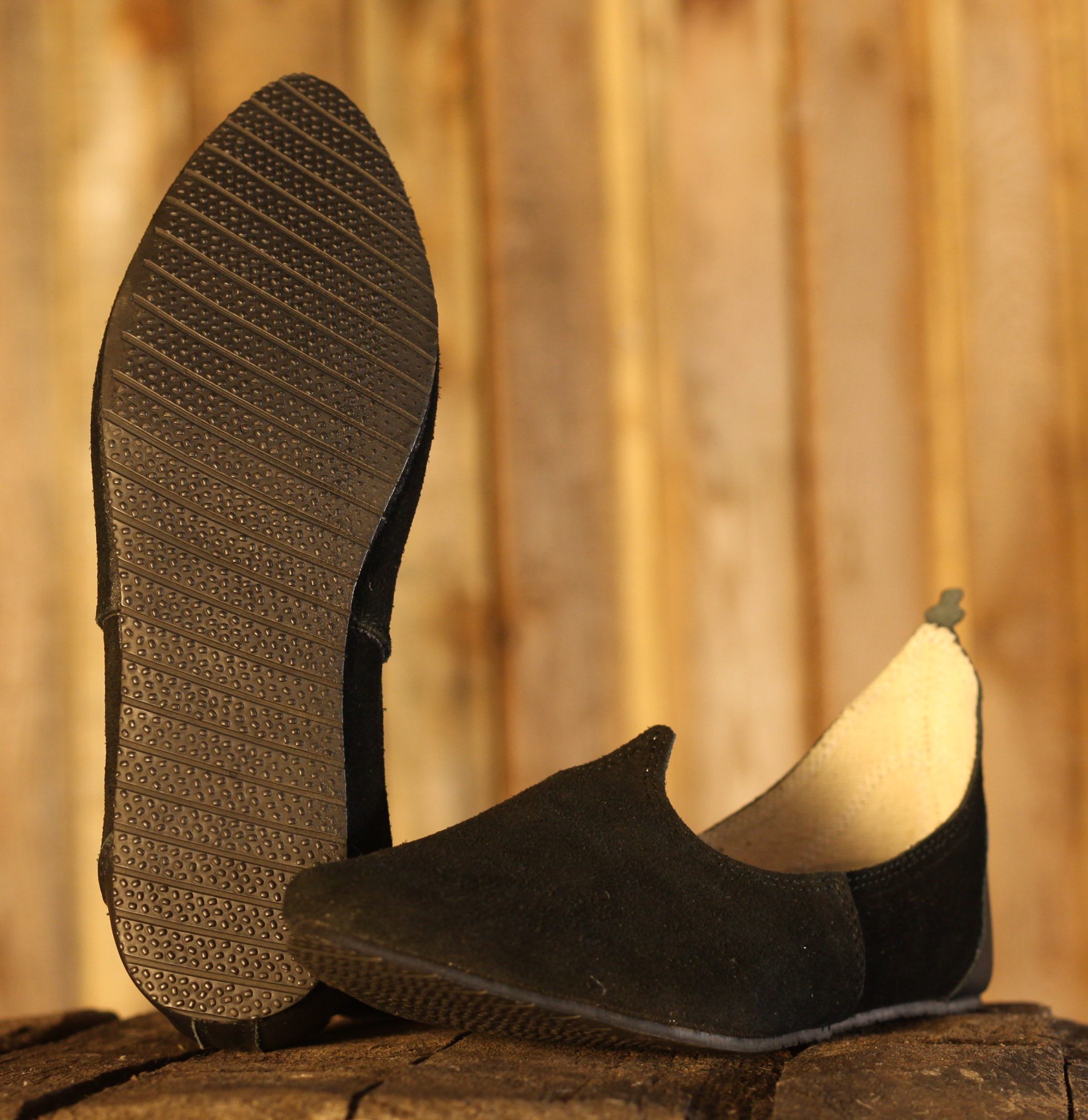 Mittelalterschuh aus Echtleder schwarz