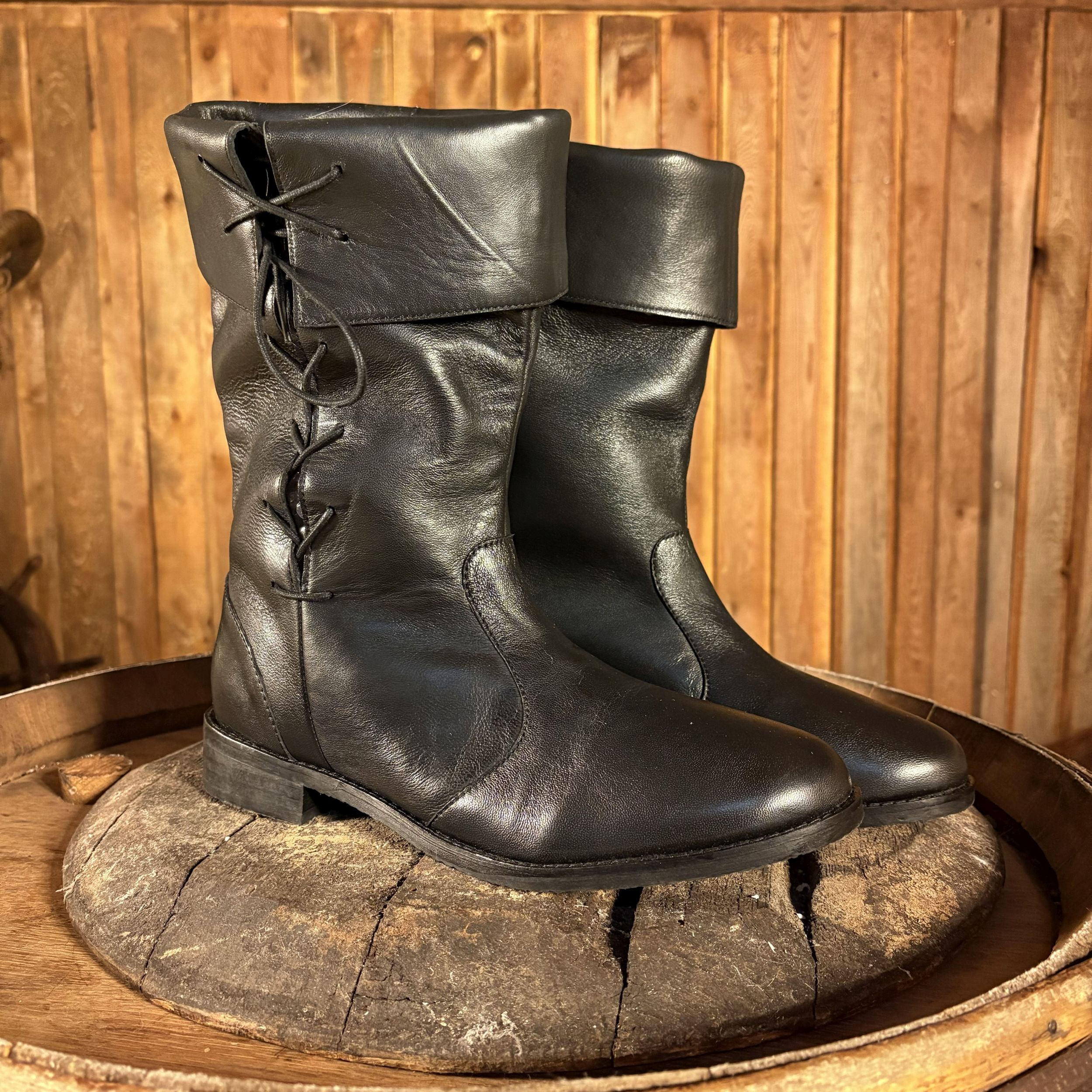 Lederstiefel Räuber schwarz