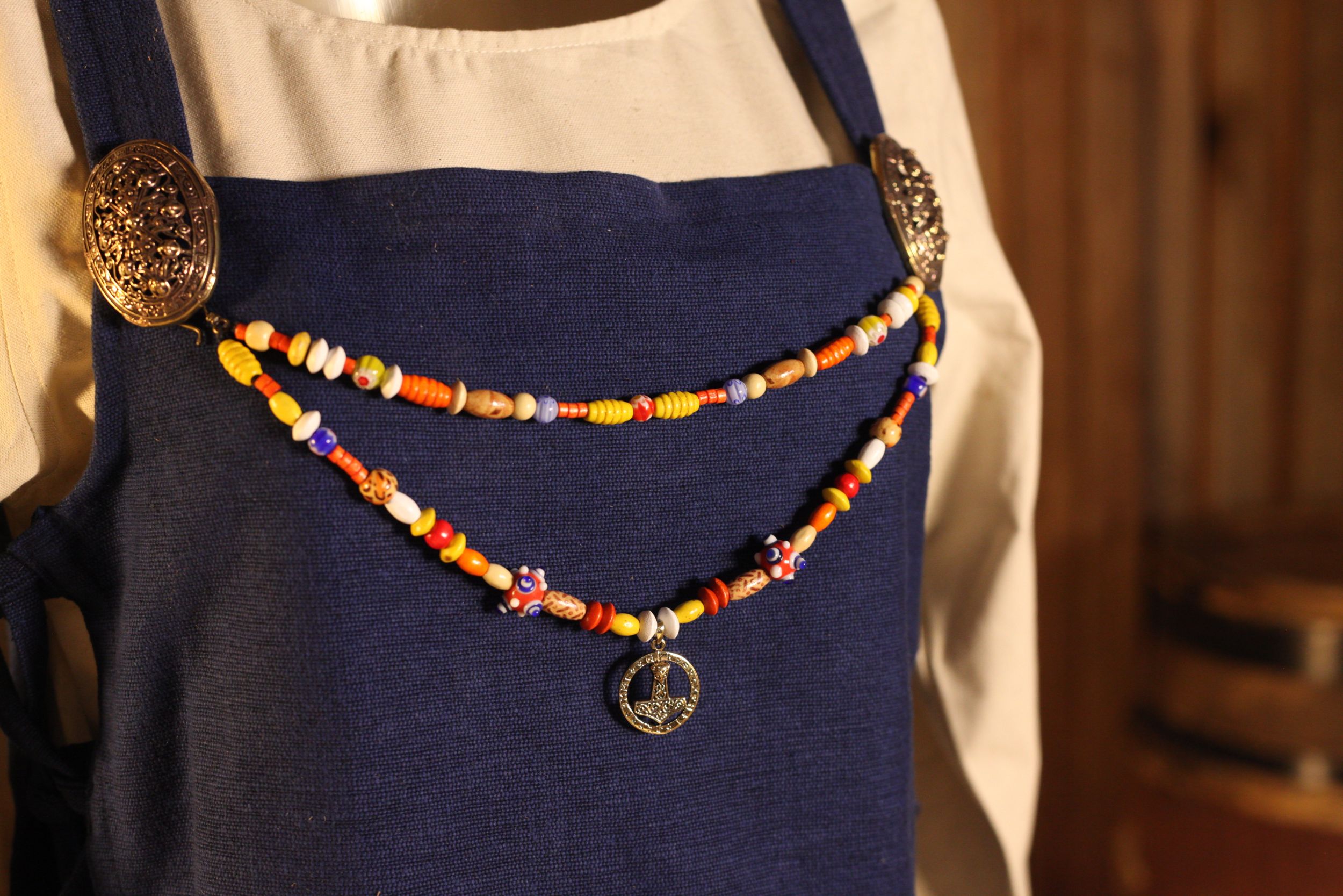 Wikinger Fibelkette mit Thorshammer